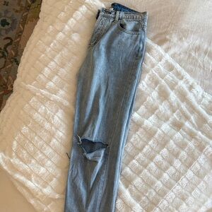 Princess Polly Light Blue Straight Leg Jeans